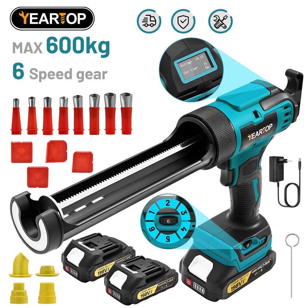 6 Speeds Electric Glue Gun Glass Glue Silicone Gun Caulking Gun Electric Doors Windows Sewing Glue Tool for Makita 18V Battery
