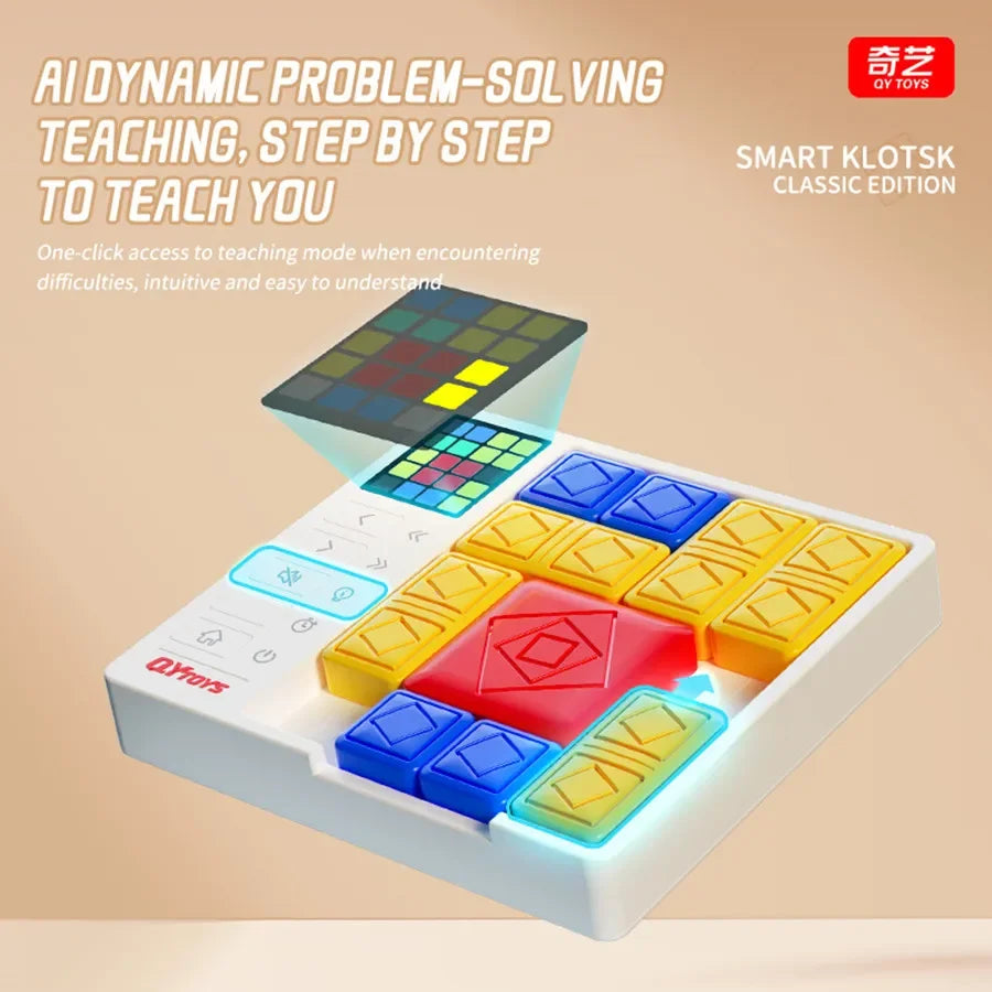 QiYI Smart Klotsk Puzzle Electronic Toys Logic Brains Teaser Huarong Road Board Game Early  Enlightening Toys Children Gift