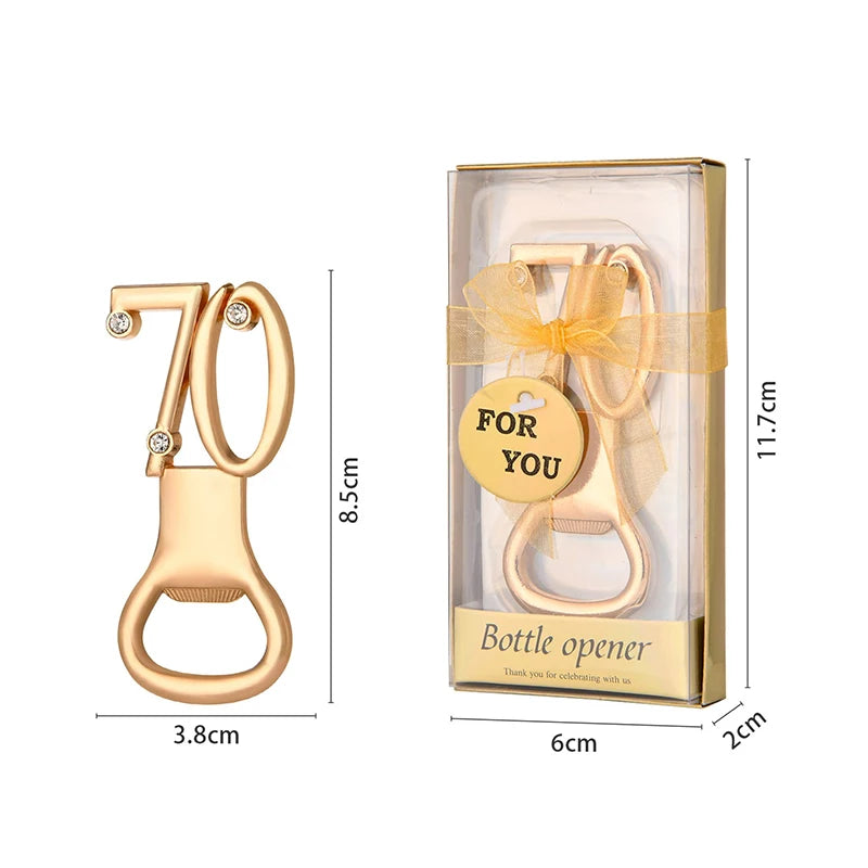 30/40/50/60/70/80 Number Shape Bottle Opener For Birthday Party Wedding Anniversary Souvenir Gift Kitchen Gadget