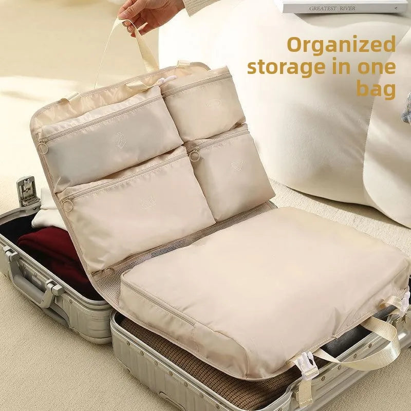 Travel Portable Clothing And Underwear Storage Bag Conveniently Organize Luggage for Easy Carry-On Durable Checkered Material