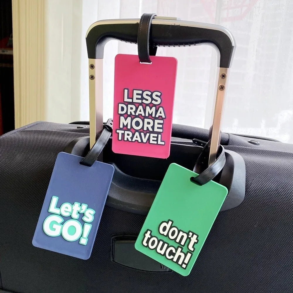 Creative Silicone Luggage Tag Letter Style Durable Bag Tag Waterproof Lightweight Name Address Label