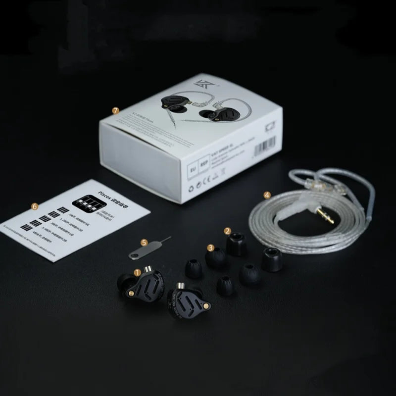 KZ Pisces Dual Dynamic Drive Unit Earphones With Sound Adjustment Switch Two Versions In Ear Earbuds