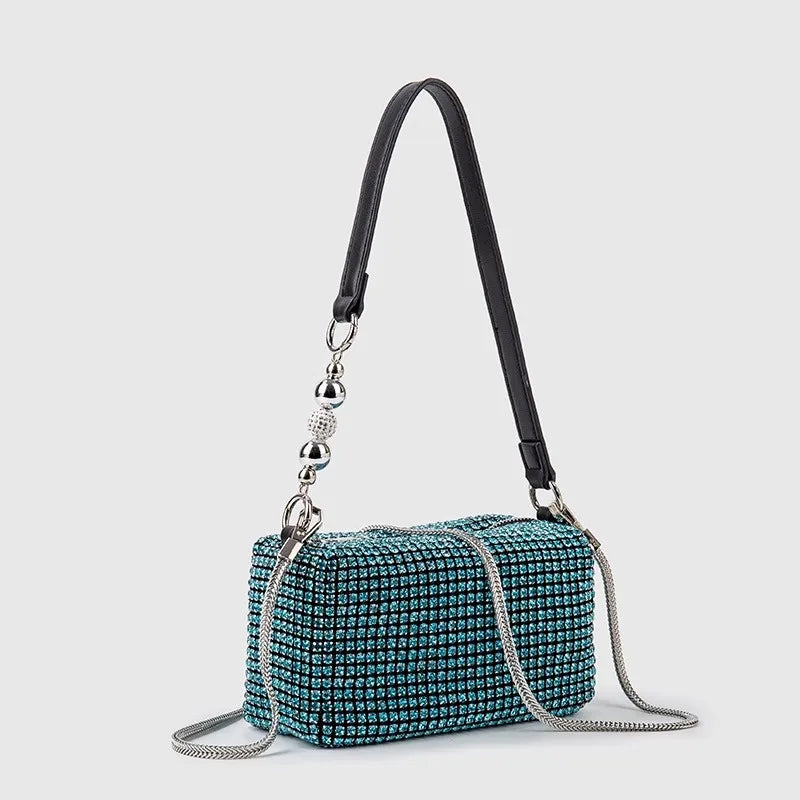 2026 Luxury Rhinestone Pearl Evening Bag for Women | Sparkly Stage Performance Purse | Elegant Dinner Party Clutch Crossbody Bag