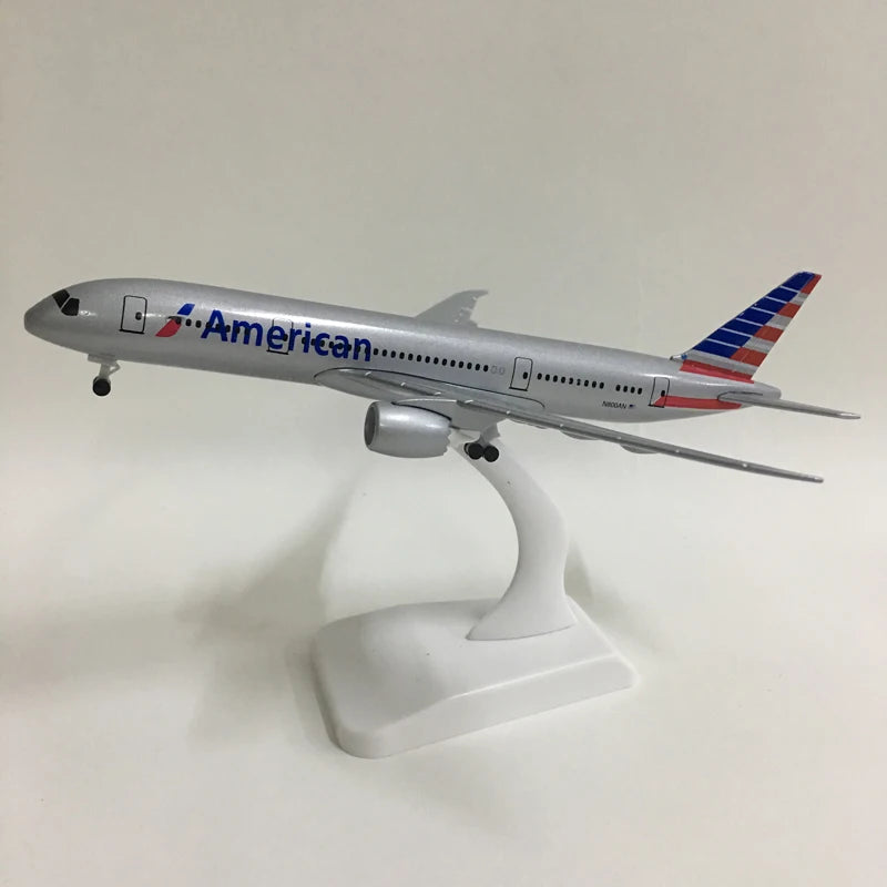 JASON TUTU 20CM American Airlines Boeing 787 Aircraft Model Planel Airplane Metal Diecast Planes Collect Gifts