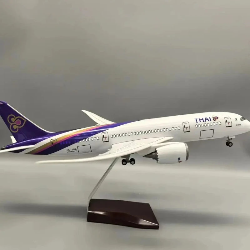 New 47CM Thai Airways B787 Model Plane Resin Diecast Airplanes with LED Light Aircraft Model Ornaments Collection Display Gifts