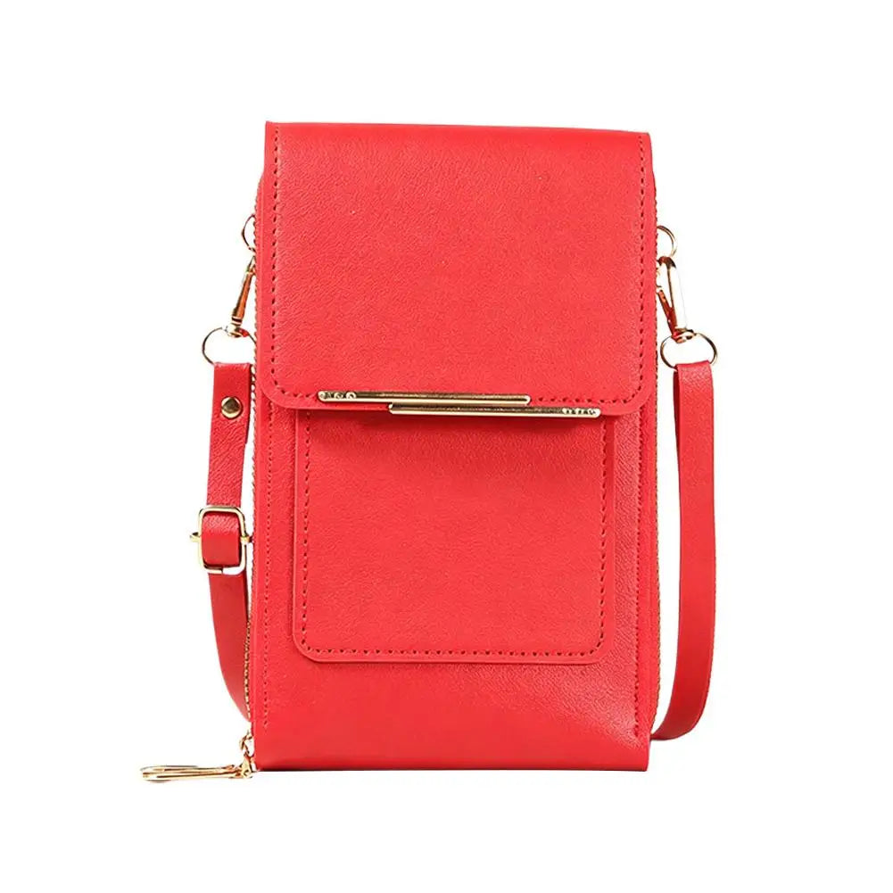PU Leather Crossbody Phone Bag Touch Screen Cell Phone Purse Women Shoulder Bags Durable Luxury Handbag Card Lipstick Storage