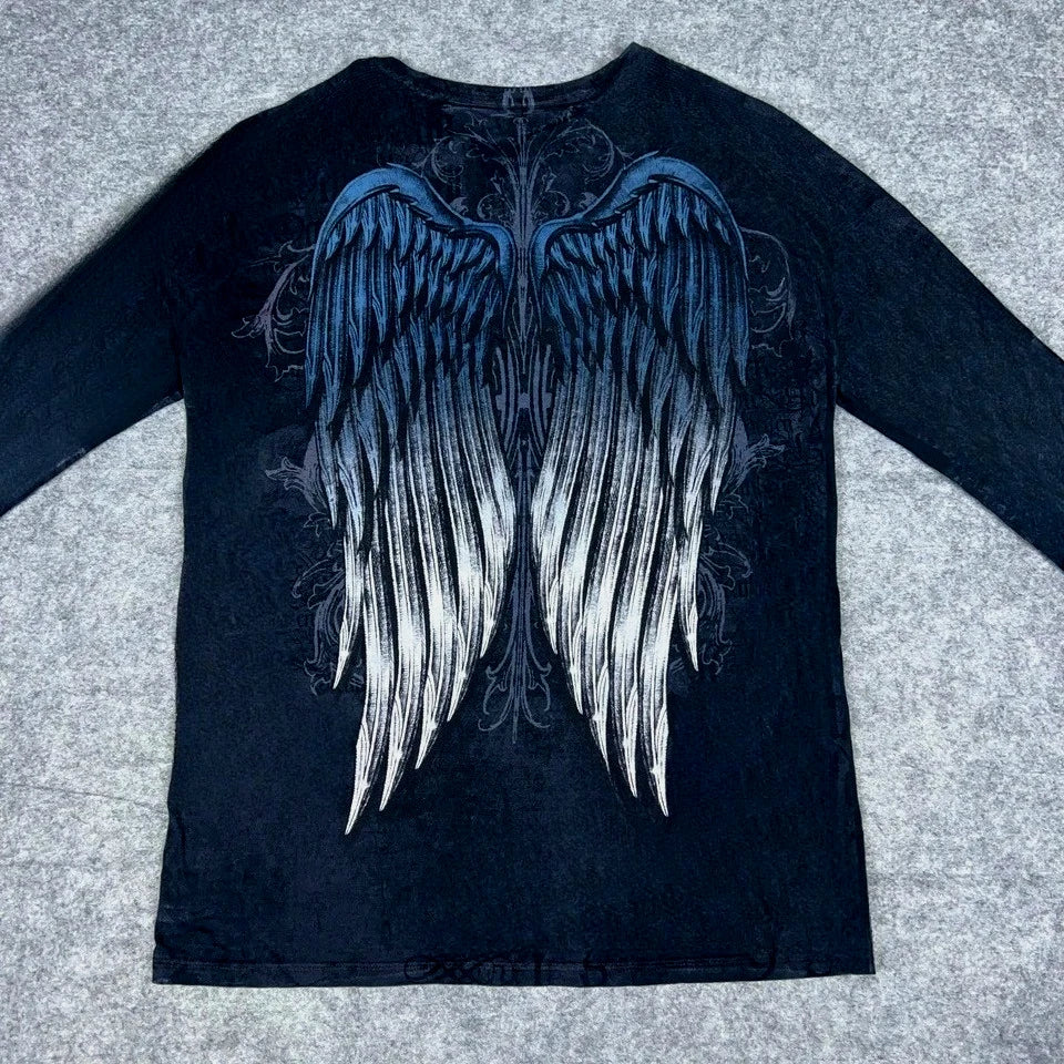 Y2K Southpole Long-Sleeved Tops New Man American Japanese Harajuku Pure Cotton T-shirt Shirt Fashion Clothes