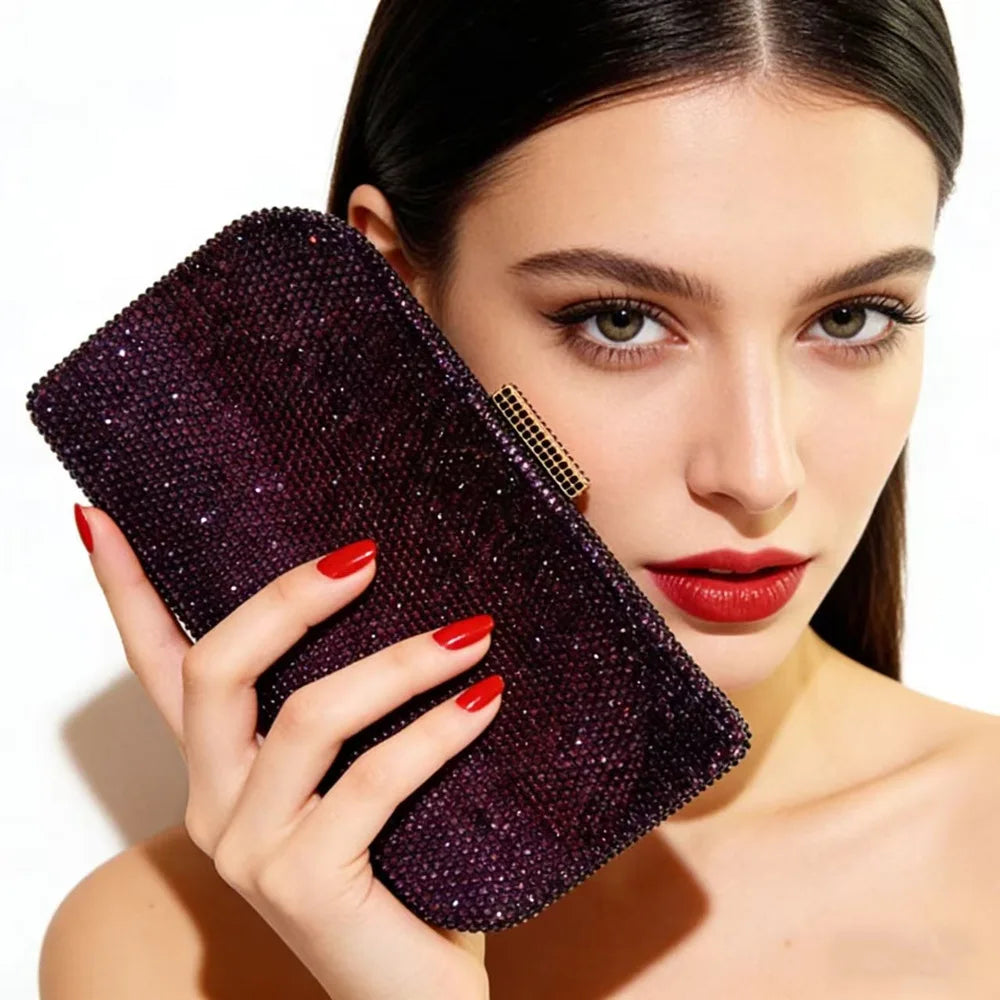 Makeup Rhinestone Wedding Dinner Bag Crystal Hot Diamond Women's Shoulder Evening Bag