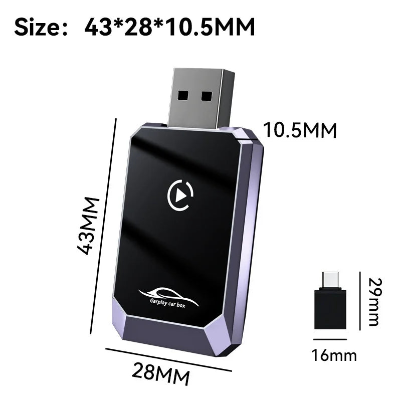 New Wireless Carplay Car Connectivity Box Smart Wireless Carplay Box 2 In 1 Plug And Play Auto Connect Bluetooth 5.0 Convenient