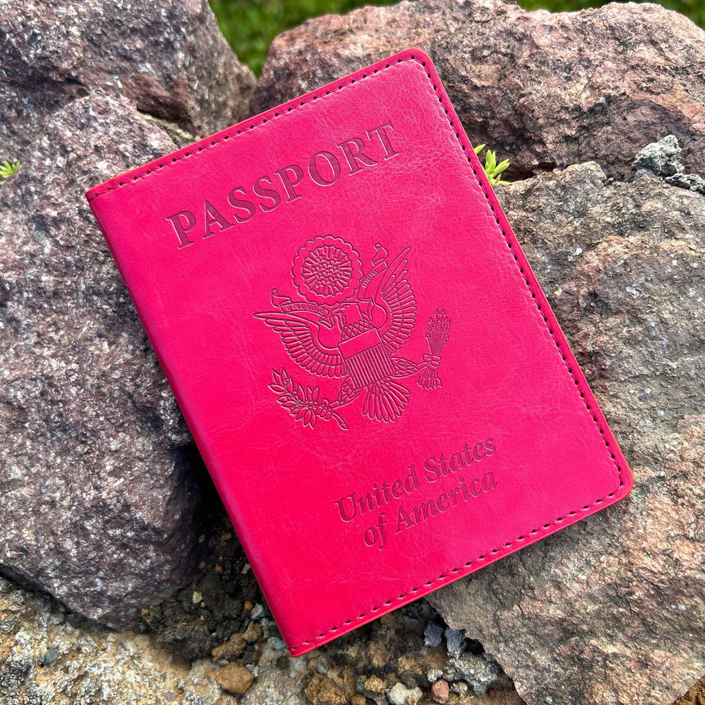 Travel Essentials USA Passport Cover Woman Cute Pink Personalized Passport Holder designer Travel Passport Case Pouch