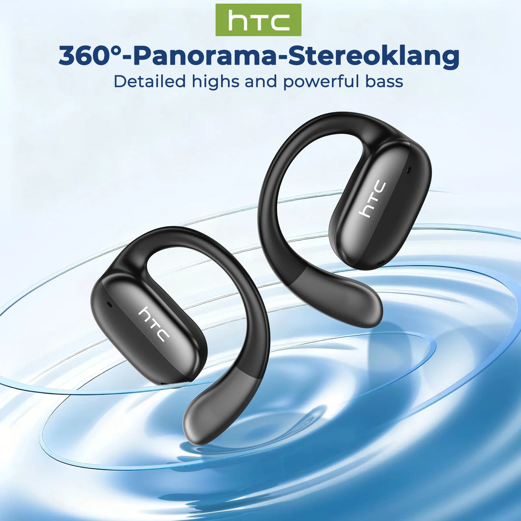 HTC NE58 Wireless Earphones Bluetooth LED Touch Screen AI Translate Earbuds HiFi Sound HD Call Headphones Bone Conduction
