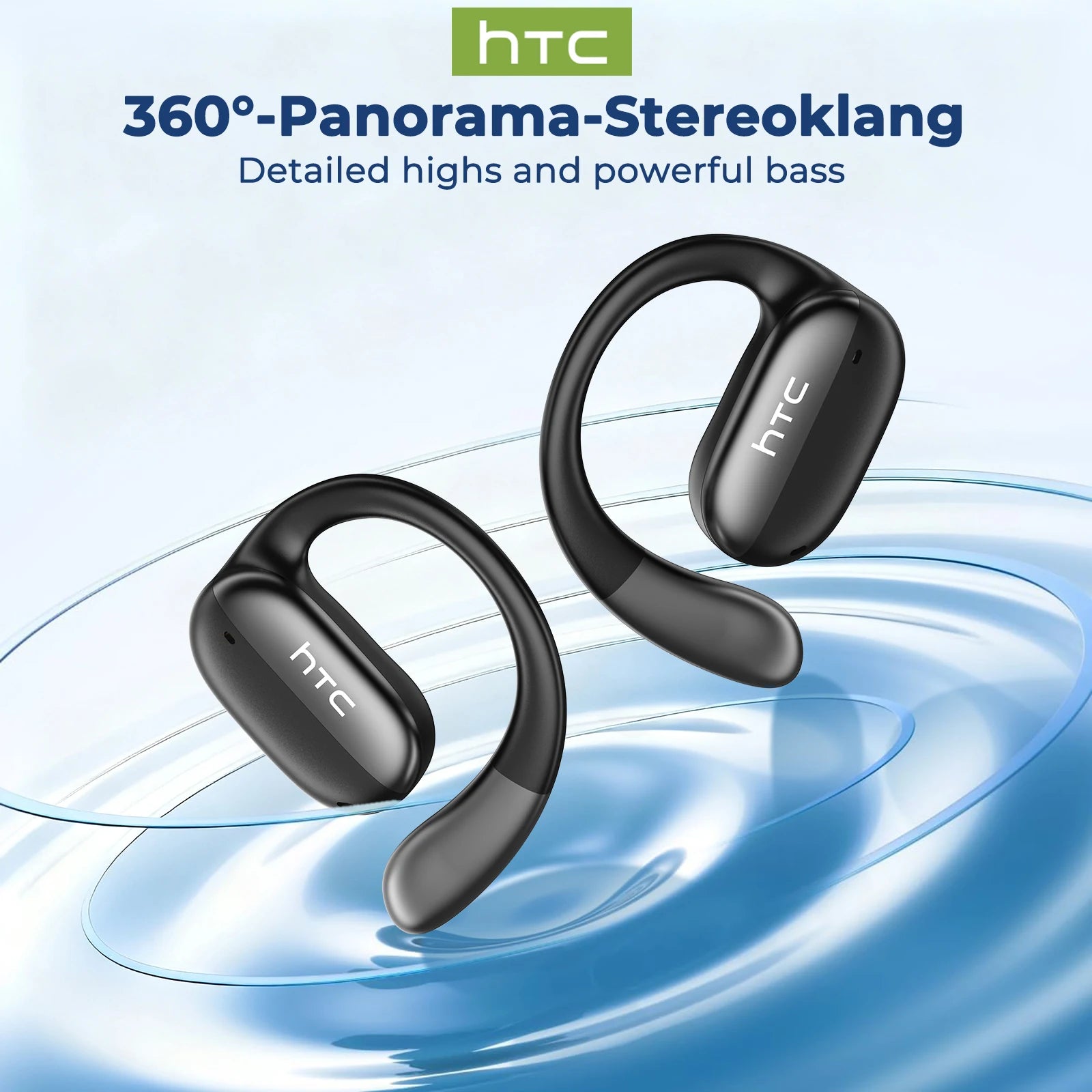 HTC NE58 Wireless Earphones Bluetooth LED Touch Screen AI Translate Earbuds HiFi Sound HD Call Headphones Bone Conduction