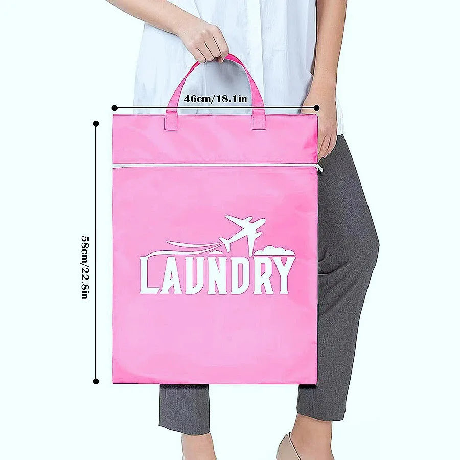 1pc Waterproof Travel Laundry Bag Wet Dry Organizer Pouch with Zipper Hanging Strap Portable Storage Bag