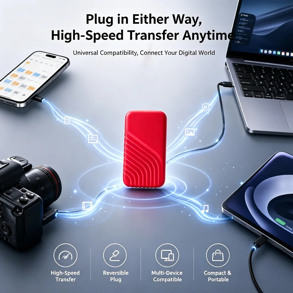 Blazing Fast Read Write SSD External Hard Drive 4TB 8TB Low Latency Data Transmission for Video Editing Creative Content Storage