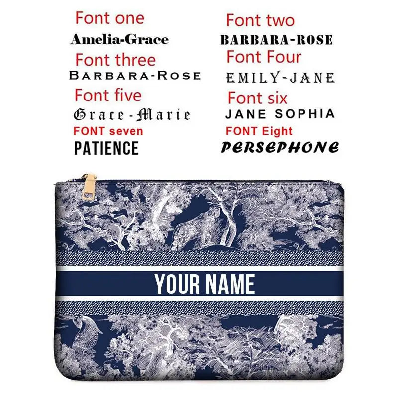 Canvas makeup bag WOMAN BAG Fashion Designer Party Clutch Personalized Custom Print Name Letter Beach Bag Travel Cosmetic Bag