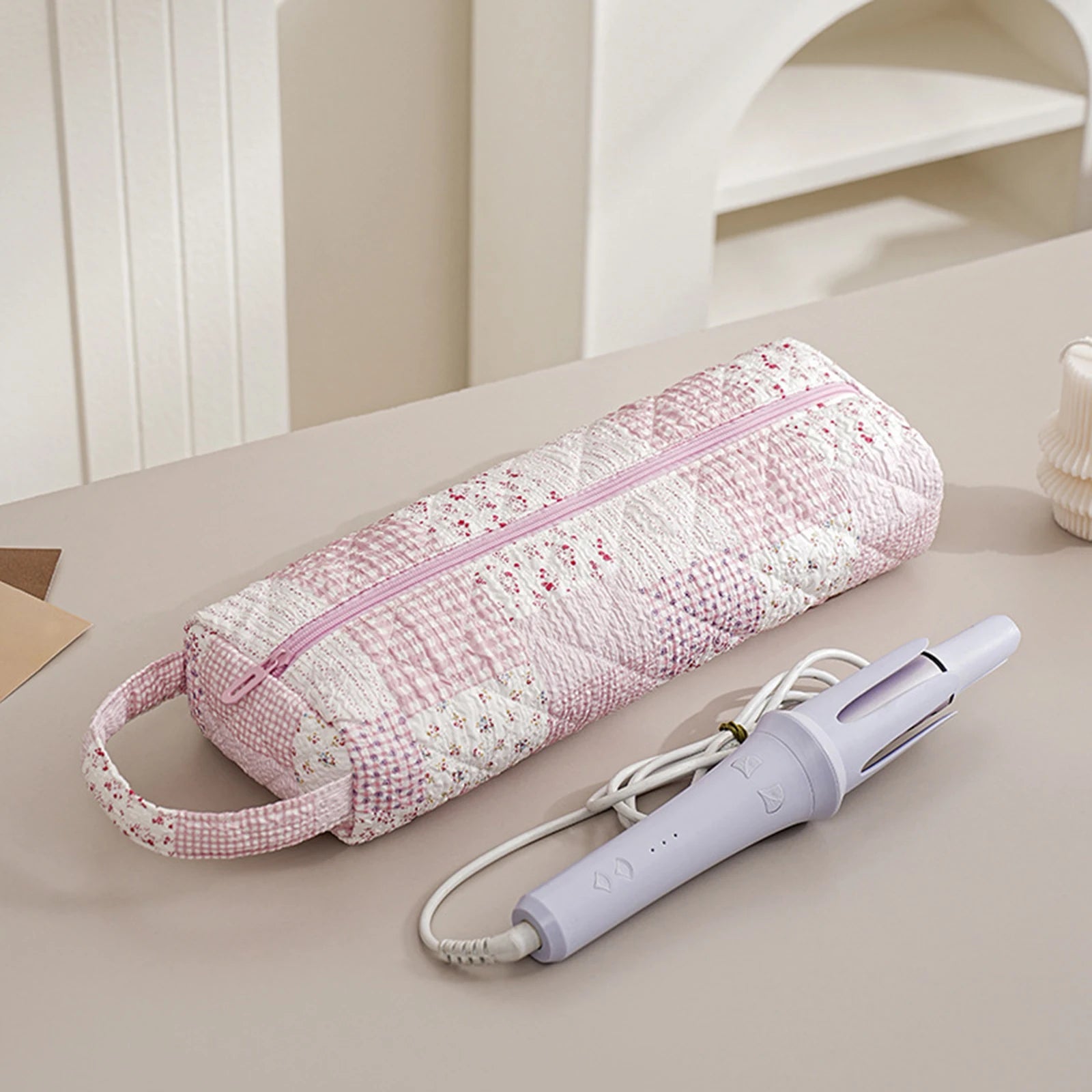 Quilted Portable Pouch Purse Zipper Soft Portable Carrying Case Cozy Soft Gifts for Girls Her Mom Friend Sister Bridesmaid
