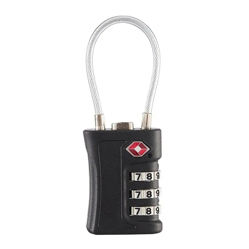 TSA 3 Digit Combination Lock Security Tool Anti-theft Suitcase Luggage Coded Lock Padlock Wire Rope Customs Password Lock Travel