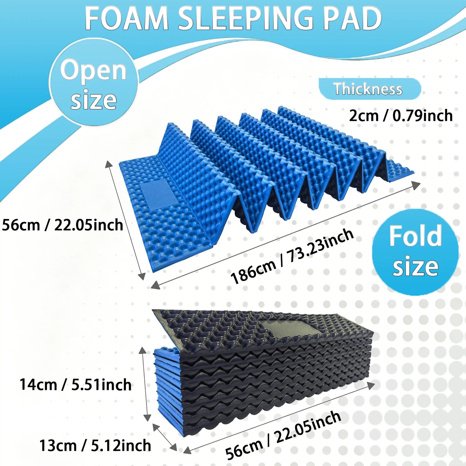 Egg Nest Sleeping Mat 330g Ultralight Aluminum Foil Pad Portable Insulated Camping Mat for Hiking Backpacking Tent Beach Yoga