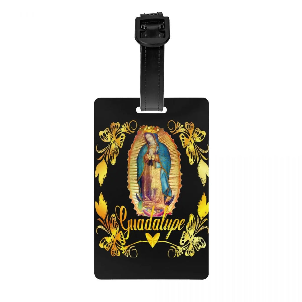 Custom Virgin Mary Luggage Tag Privacy Protection Catholic Christian Baggage Tags Travel Bag Labels Suitcase