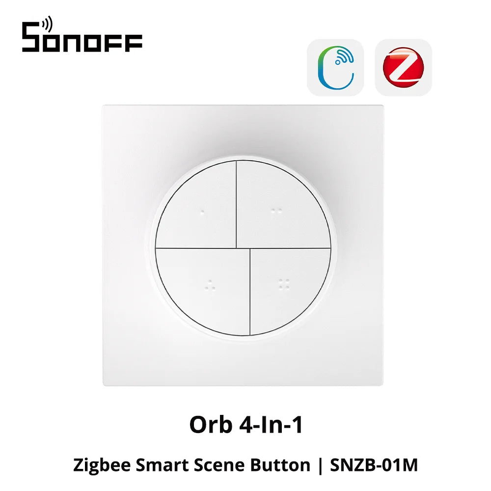 SONOFF Orb 4-In-1 Fusion Series SNZB-01M Zigbee Smart Scene Button One-Touch Scene Trigger Zigbee & eWeLink Remote Dual Protocol