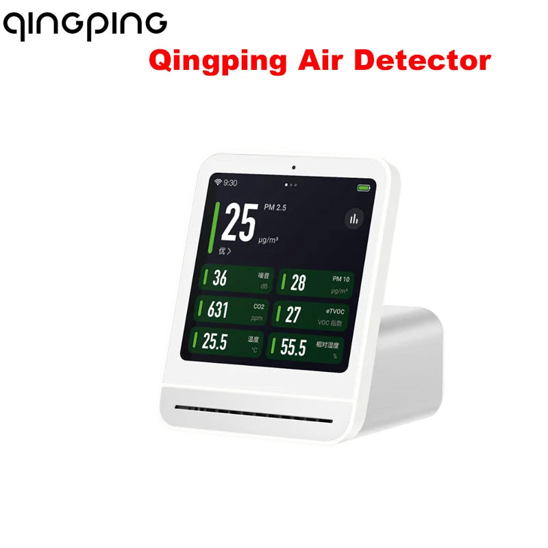 Qingping Air Detector 2 Smart Home Touch Screen Control Temperature Humidity Sensor CO2 PM2.5 Quality Monitor Mi Home APP CN
