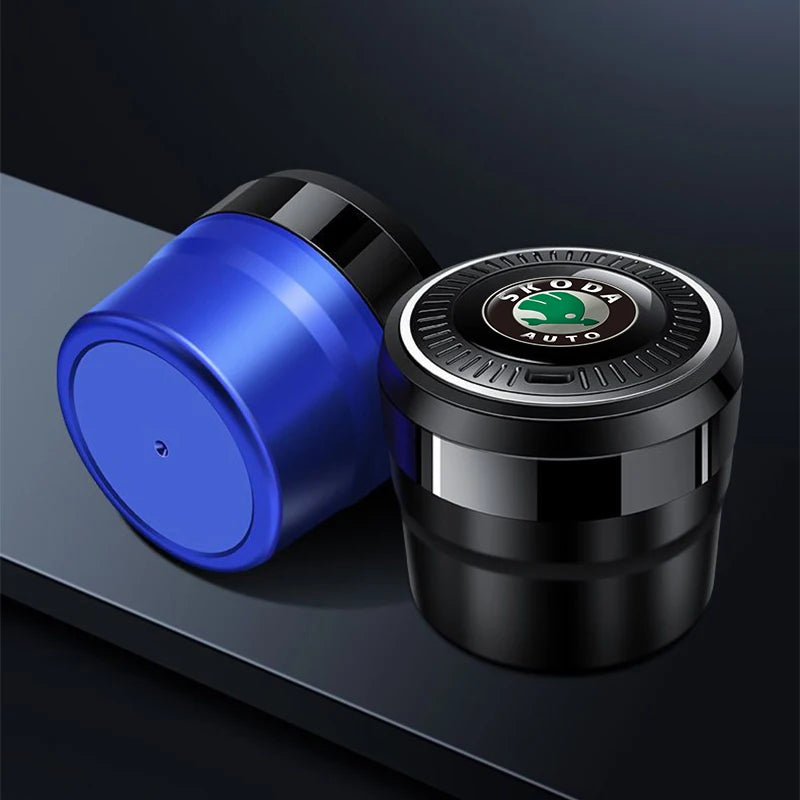 For Skoda Citigo Fabia Superb Octavia A5 A7 Karoq Kodiaq Car Accessories Portable Luminous Ceramic Liner Cigarette Car Ashtray