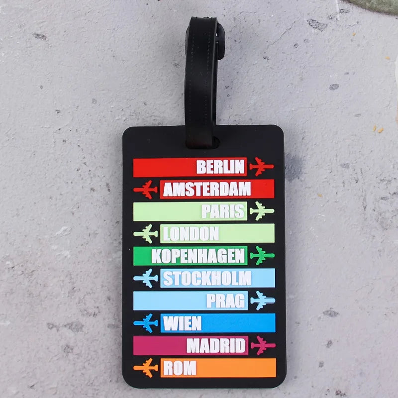 New Letter Print PVC Travel Luggage Tag Women Men  Boarding Pass Luggage Tags Suitcase Tags Name ID Address Lable Luggage Label