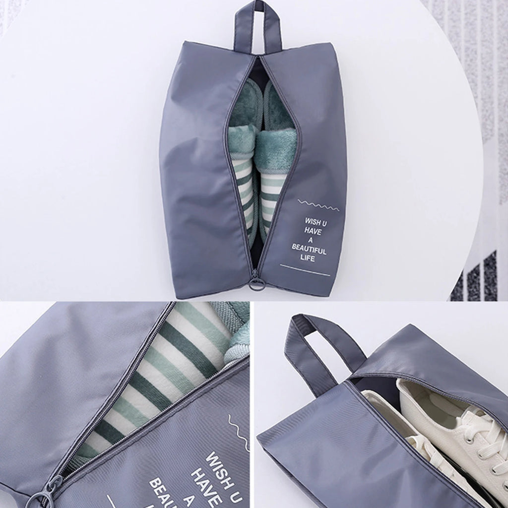 Portable Waterproof Travel Bag Shoe Bag Closet Storage Beach Toy Shoes Sorting Zipper Dustproof Cover Makeup Organizer