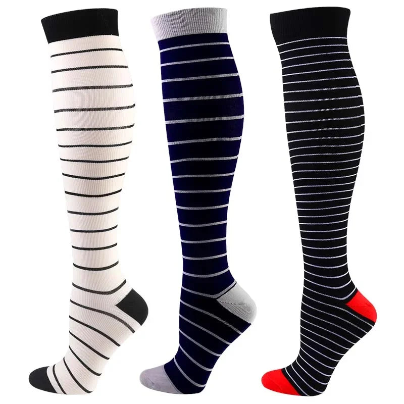 Unisex Compression Socks for Men and Women Medical Diabetes Varicose Veins Sports Socks for Running Cycling Travel Flight Yoga