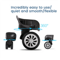 ABRT-4 Pack Replacement Luggage Suitcase Spinner Wheels Universal Swivel Wheel Suitcase Spinner Wheels For Luggage