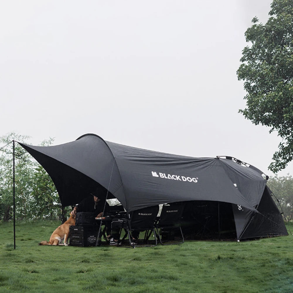 Outdoor Camping Pop Up Tent with Black Coating, Instant Setup UV Protection Sun Shelter Tent