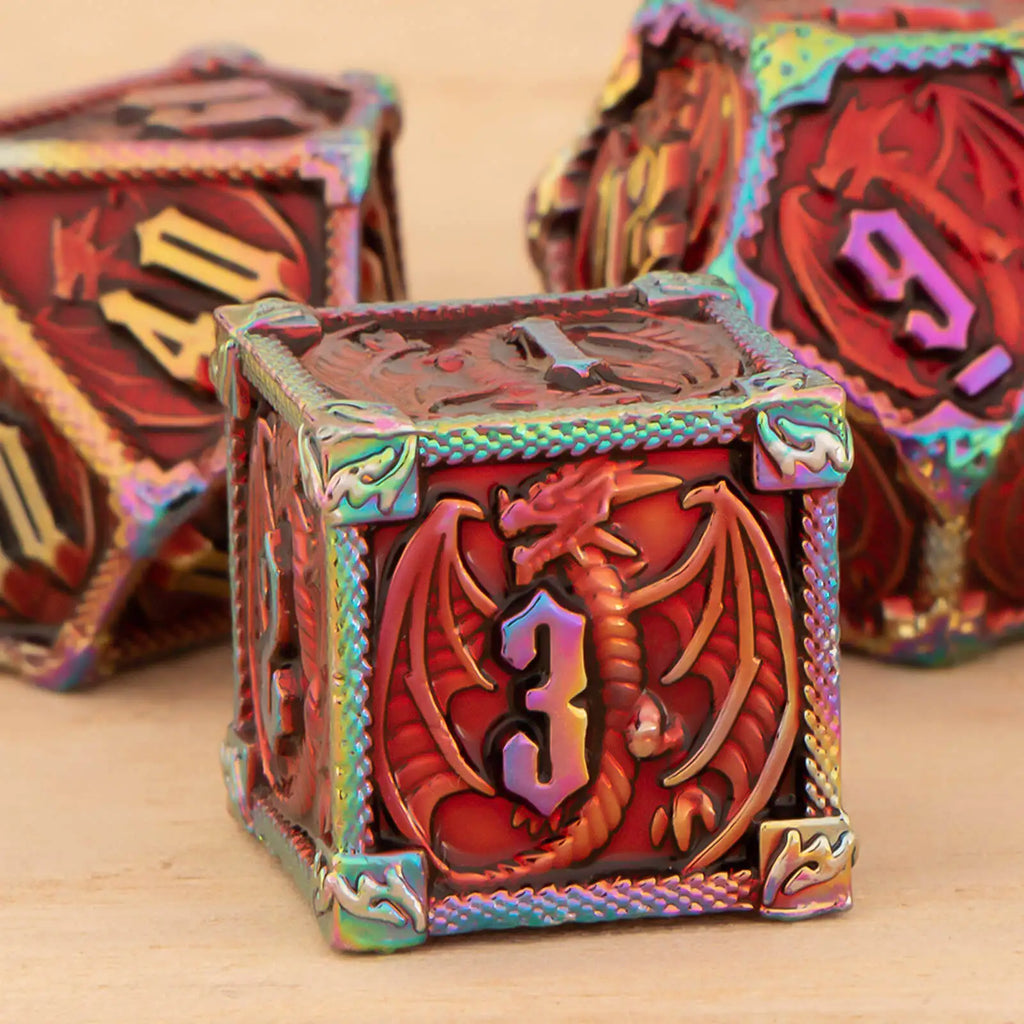 DND Metal Dice Set 7pcs – Polyhedral RPG D&D D20 D12 D10 D8 D6 D4 / Ensemble 7 dés métalliques DND – Polyédriques RPG jeux de rôle