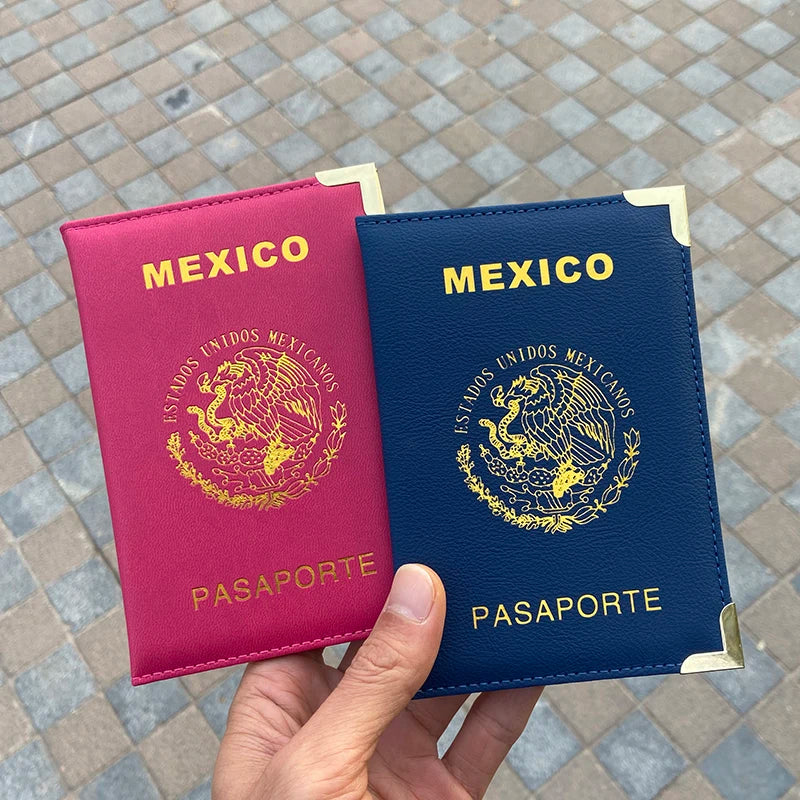 Mexico Passport Cover Metal Edges and Corners Passport Holder Travel Wallet Women Fashion Covers for Passports