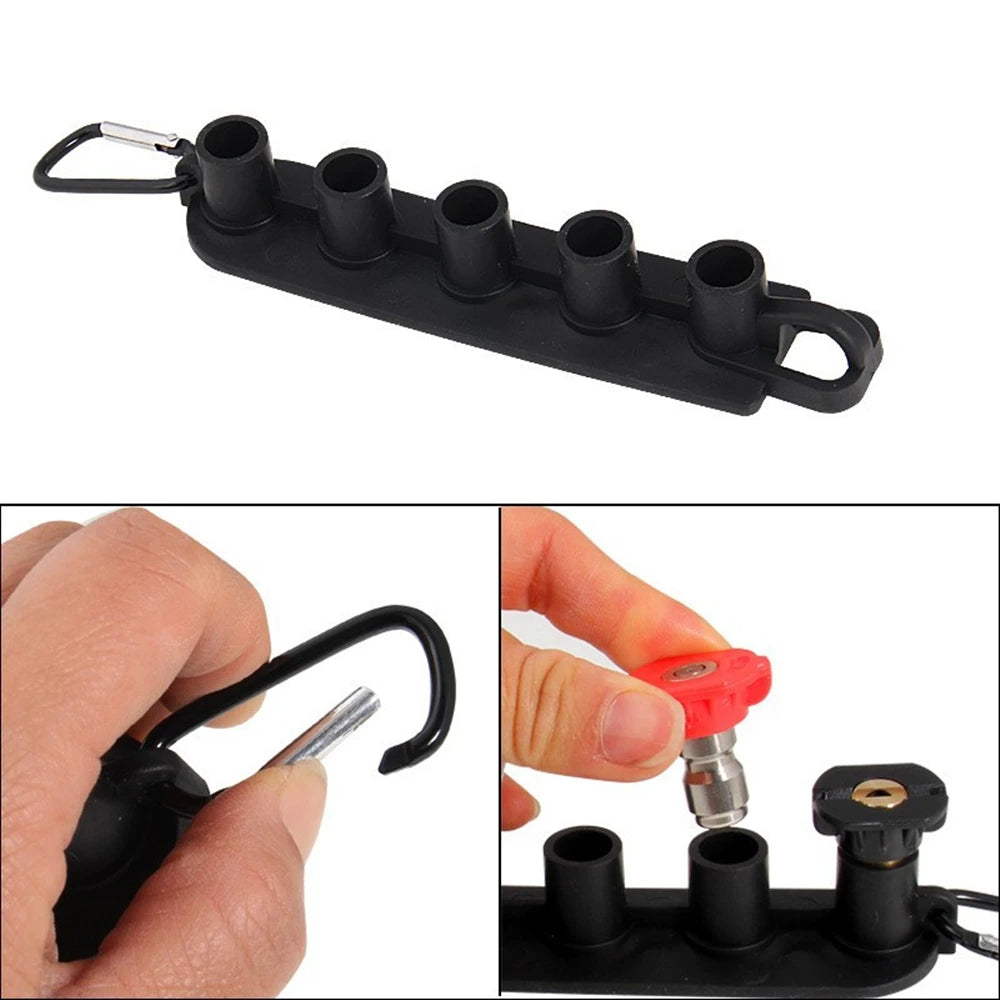 1/4" Quick Connect Nozzle Holder Sets 4000PSI Pressure Washer Gun Stand Spray Tips Holder Lightweight Washing Extension Lance