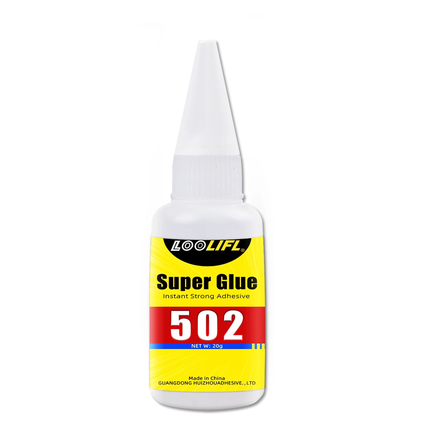 LOOLIFL 502 Super Glue 20g,Cyanoacrylate Adhesive,Super Strong Bond for Metal,Plastic, Wood, Ceramic, Rubber, with Extra Nozzles