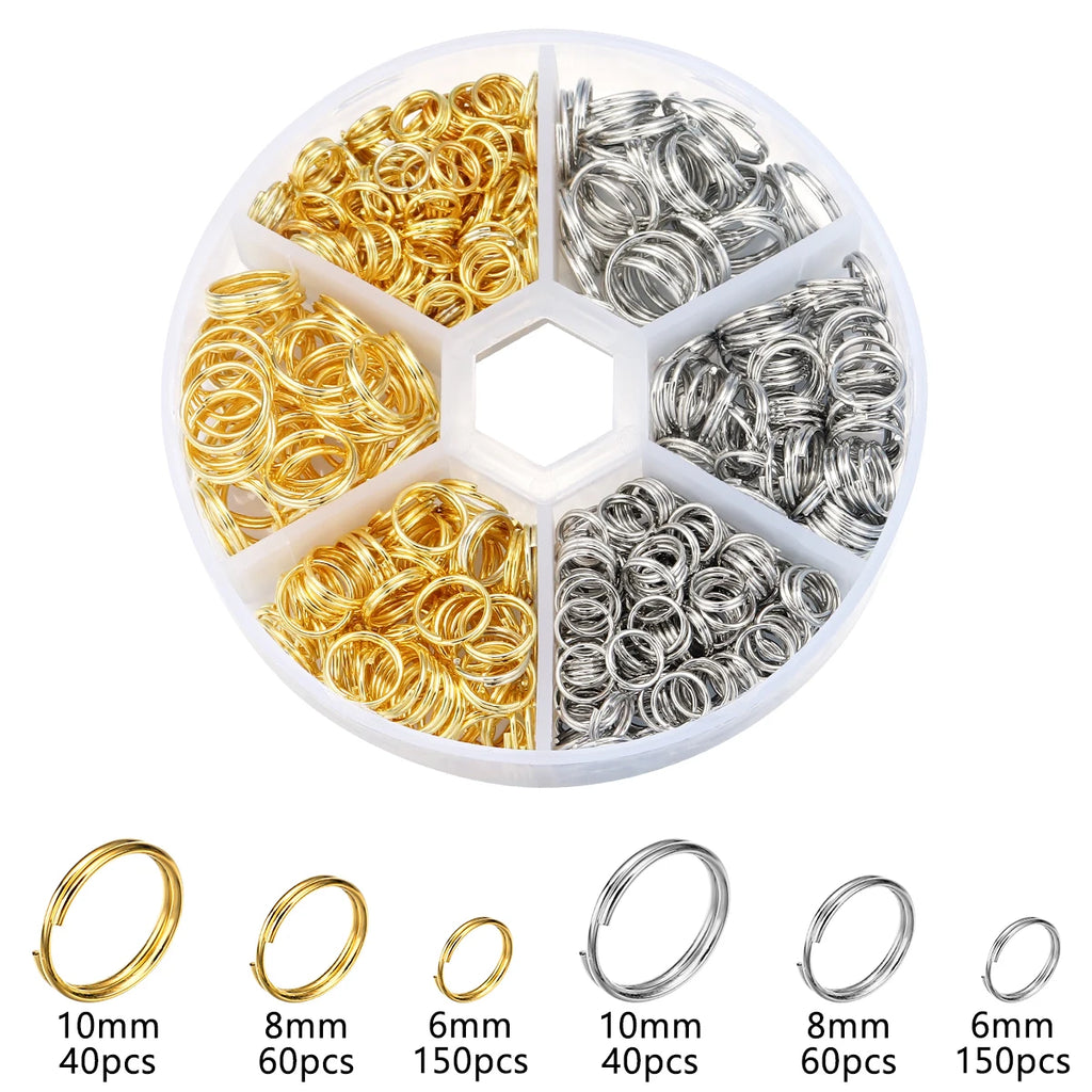 1Box Metal Jump Rings Gold Silver Color Double Loops Split Rings Connectors For Jewelry Making DIY Necklace Bracelet Accessories