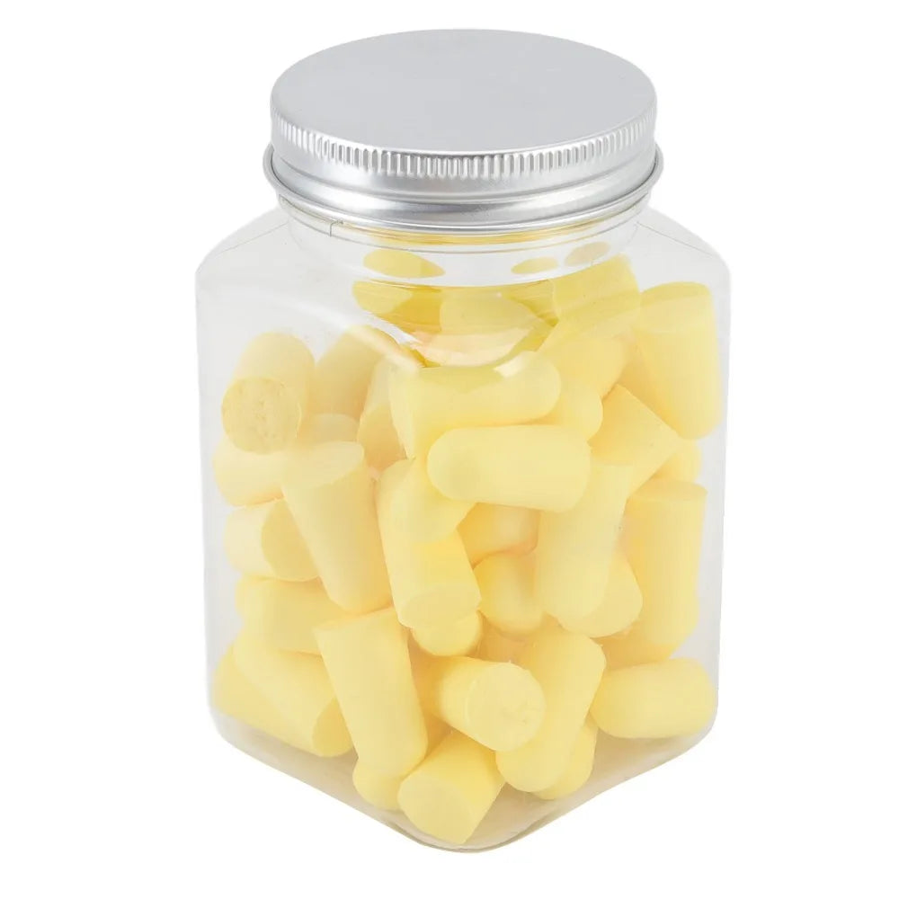 60Pcs Yellow, Blue 60Pcs Slow Rebound Foam Ear Plugs 25 x 13mm Slow Rebound Sponge Bullet Shape Sleep Sound Insulation Plugs