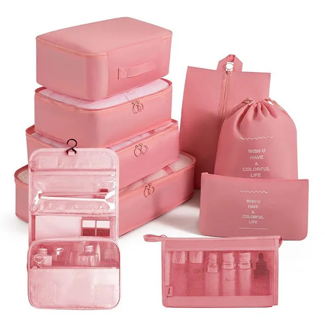 11Pcs Travel Packing Cubes Set Waterproof Luggage Organizer Drawstring Storage Bags for Clothes Shoes Underwear Cosmetic