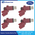 4 Pcs Fuel Injectors 10 Holes 6D8-13761-00 for Yamaha 4 Stroke F 75 80 90 100 HP Outboard Engine 6D8-13761-00-00 6D8-13761