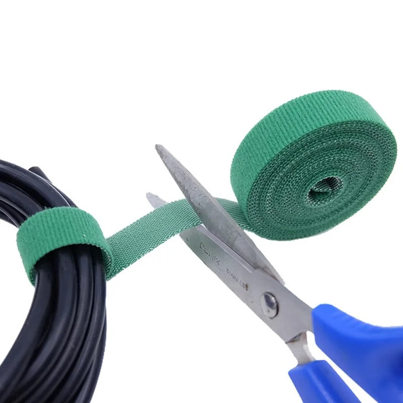 1/5M Cable Ties Reusable Adhesive Hook Loop Bundle Fastener Nylon Strap Organizer Self Clip Holder Management Straps Wire Tie