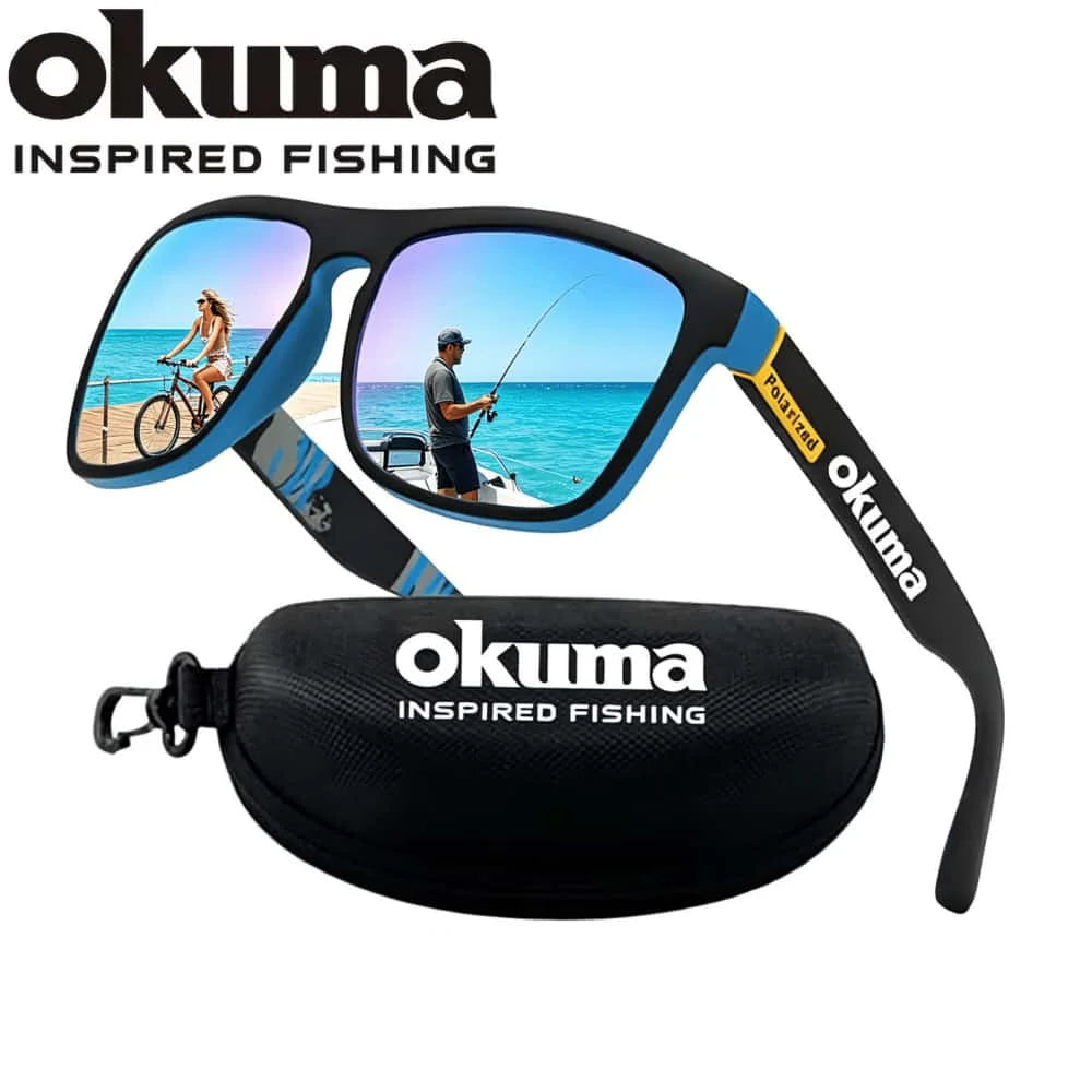 New 6 color okuma fishing glasses men women polarized cycling glasses outdoor driving and hiking anti glare UV400 sunglasses