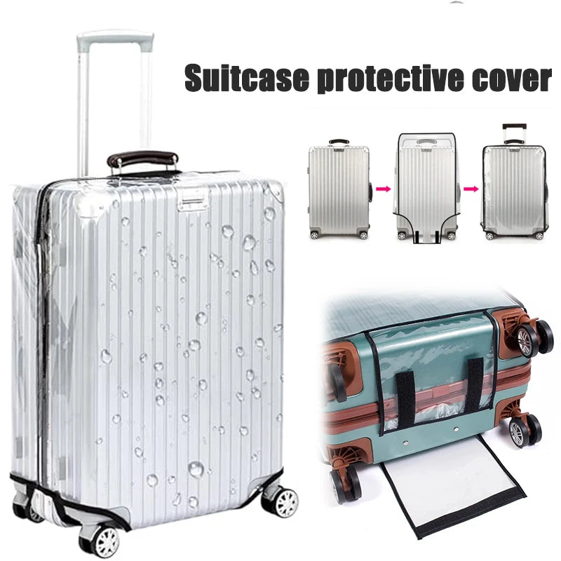 Wear-Resistant PVC Trolley Case Waterproof Transparent Protective Leather Dust Cover for Suitcases Universal Luggage Covers