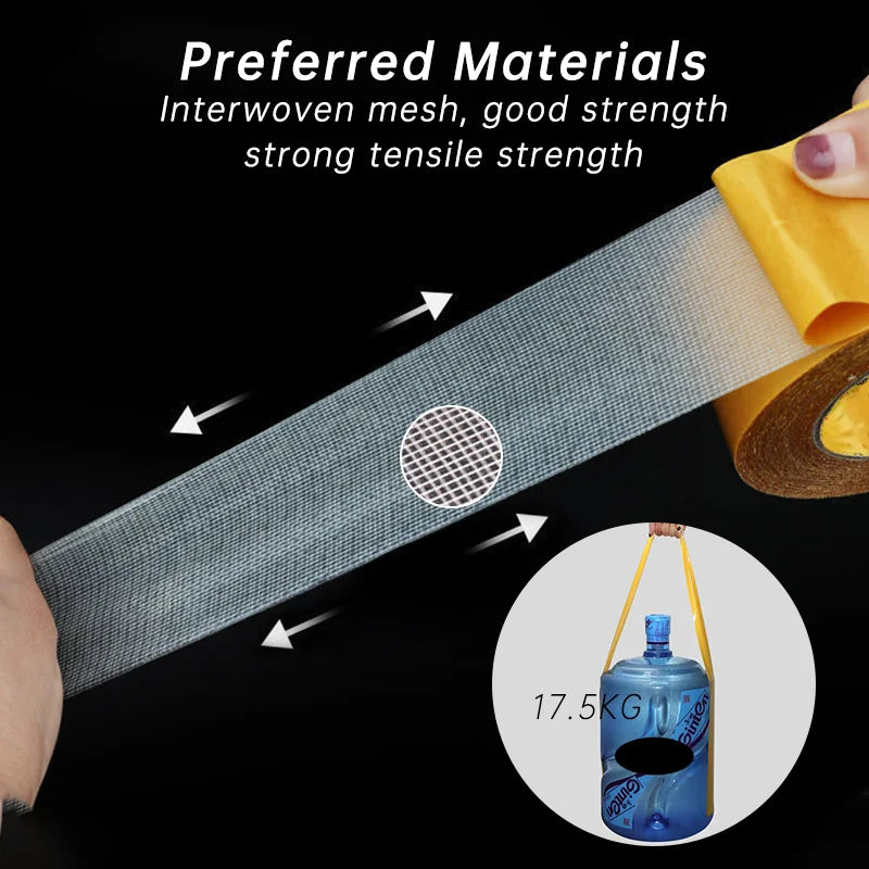 5/10m Double-sided Cloth-based Tape High Adhesive Heavy Duty Translucent Mesh Waterproof Traceless Powerful Adhesive Tape