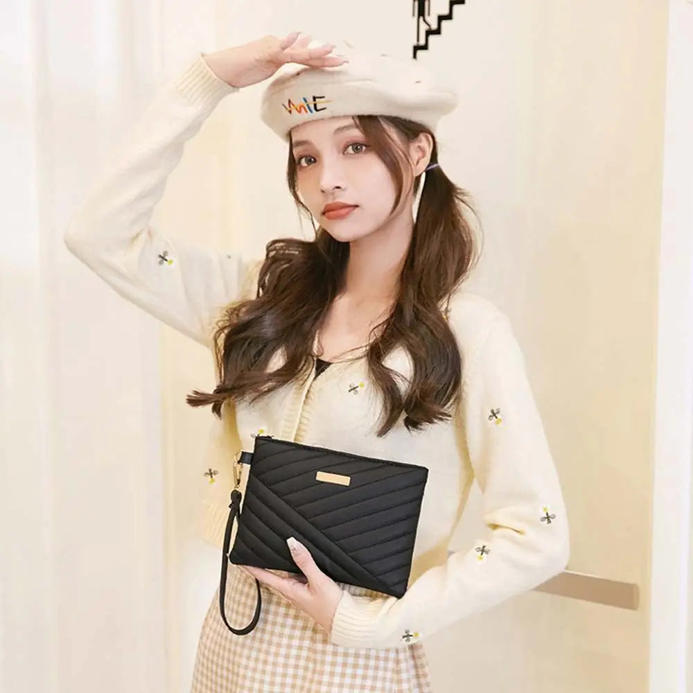 Stylish Women Wristlet Bag Women Leather Envelope Design Bag Shopping Traveling Portable Small Purse Clutch Wallet