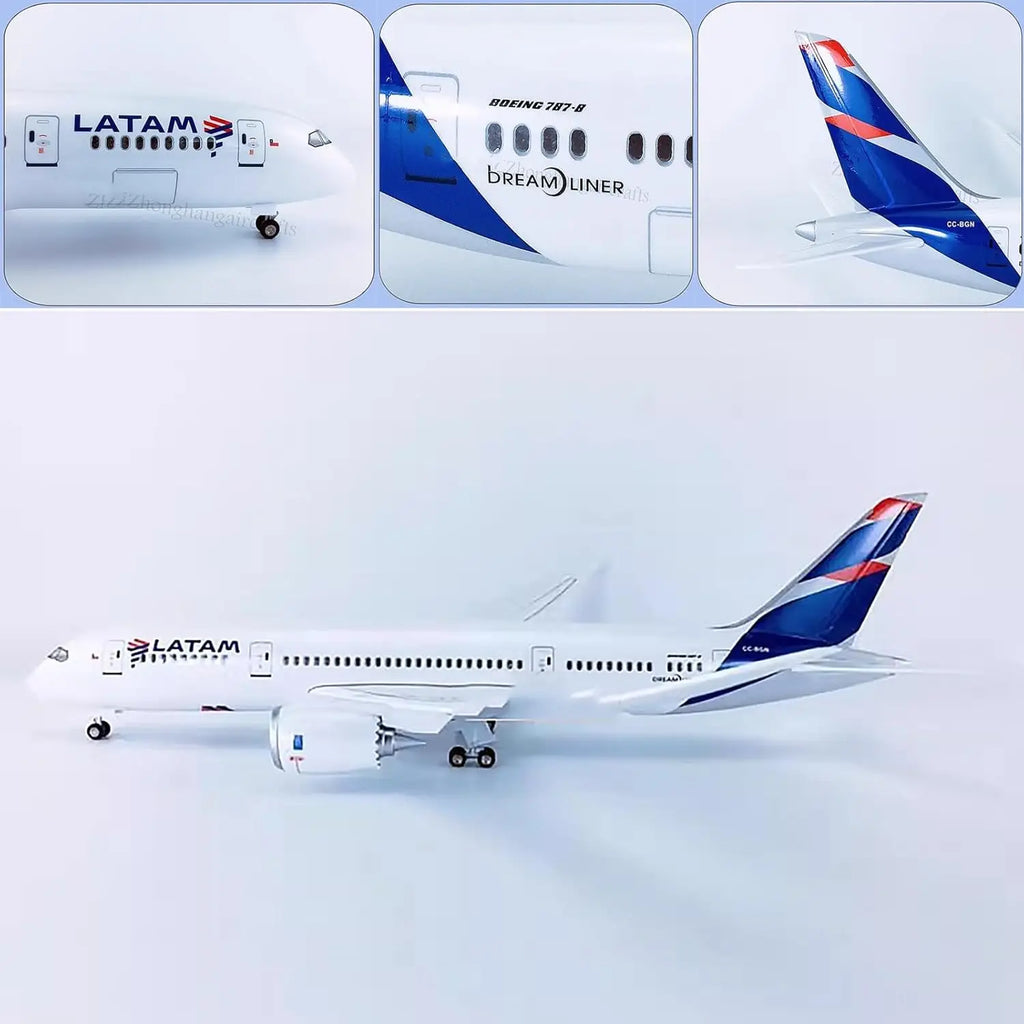 1/135 Chile LATAM Aviation 787 Simulation Civil Aircraft Model B787-8 with Wheels Assembled ABS+Resin Material Gift Ornament