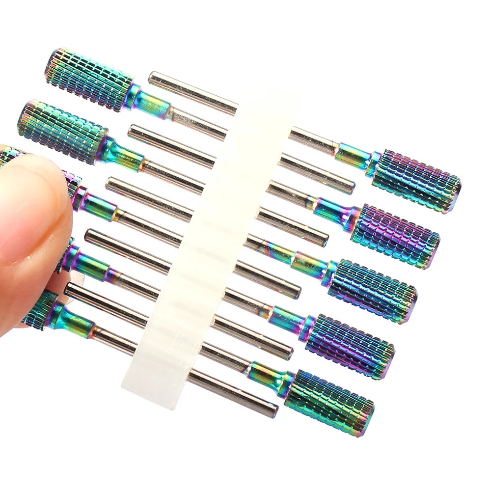 10pc Carbide Manicure Drills Nail Drill Bits Set Milling Cutters Kits Gel Polish Remover Files Electric Burr Tools Accesstries