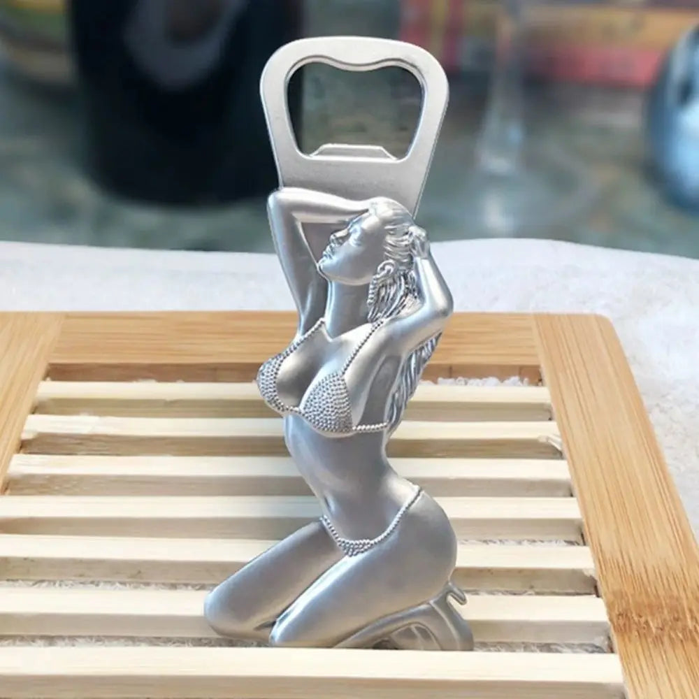 Western Beauty Bottle Opener, Fridge Magnet Metal Bottle Opener, Unique Restaurant Beer Opener, Zinc Alloy