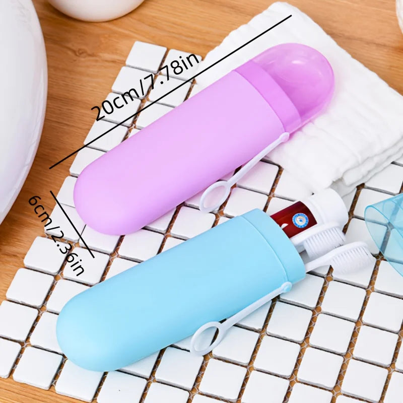 2/1 Travel Toothbrush Toothpaste Case Cover Holder Portable Hiking Camping Toothbrush Storage Box Wash Cup Cosmetic Capsule Case