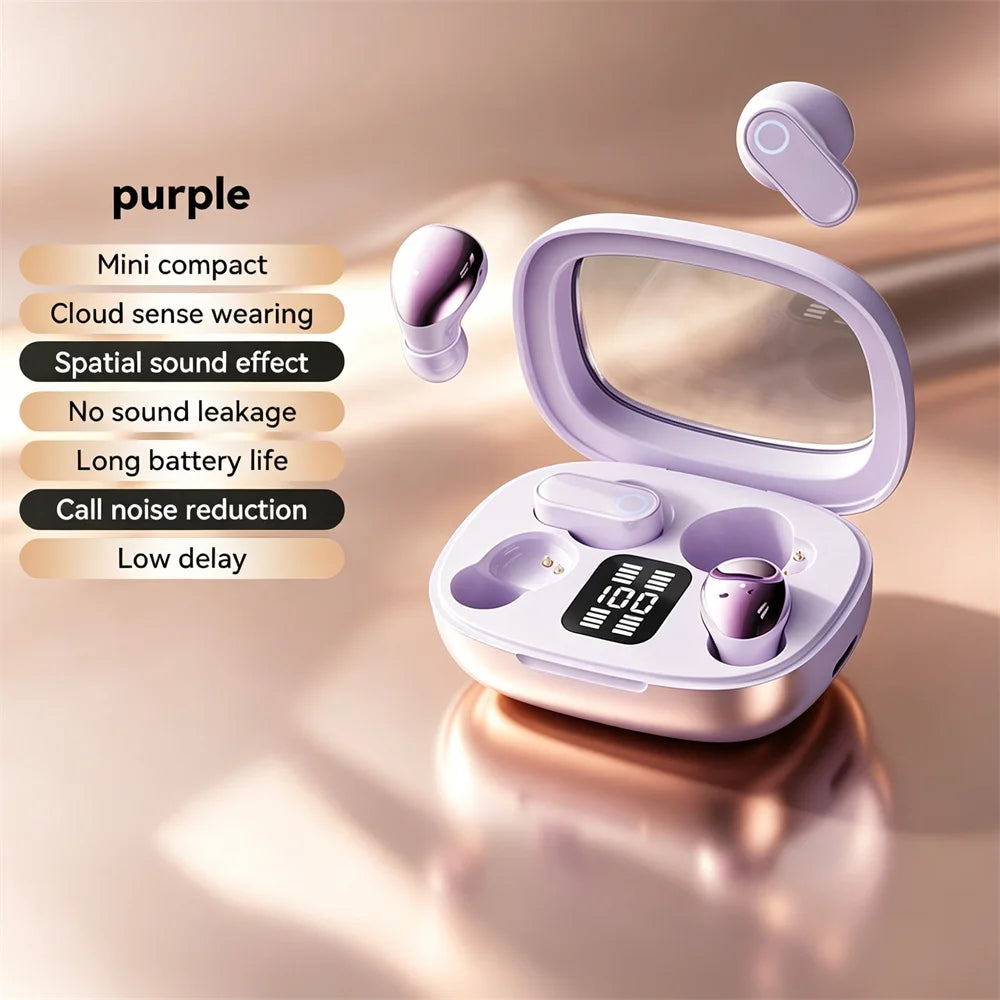 Electroplated TWS In-Ear Wireless Earphone Long Battery Life Digital Display 2-In-1 Dual Headphone Subwoofer Stereo Game Earplug