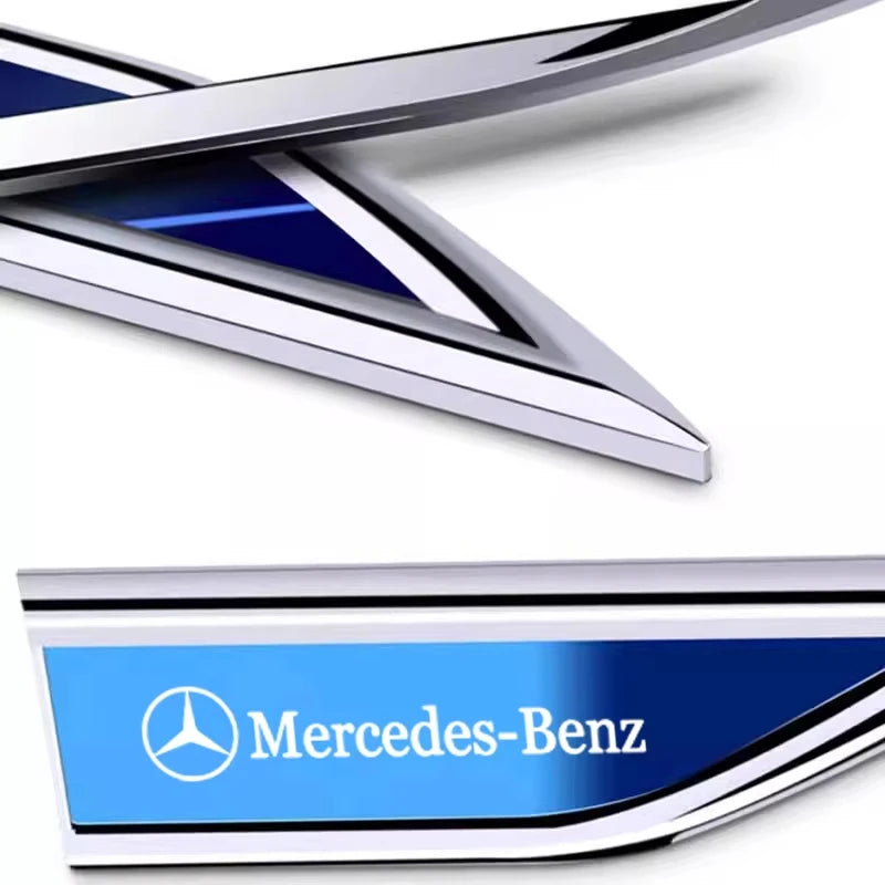 2Pcs Metal Car Stickers Badge For Mercedes Benz MB AMG W204 W205 W203 W211 W212 W213 W201 W210 W124 W169 Auto Fender Side Decals